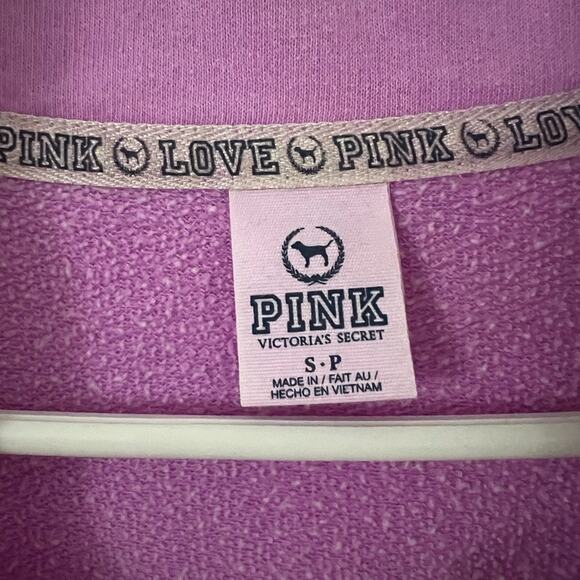 Victoria’s Secret Pink Quarter Zip Sweatshirt Y2K Purple Size Small - Picture 2 of 6